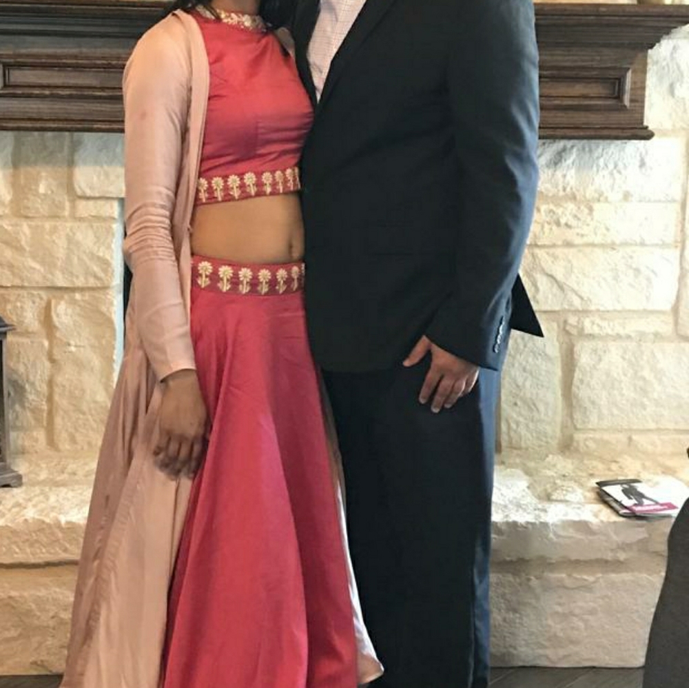 Indian Lehnga, crop top, and silk jacket